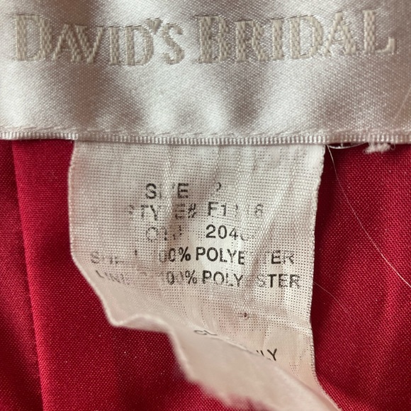 David’s Bridal | Women’s Red Strapless Formal Dress size 2 - Picture 9 of 17